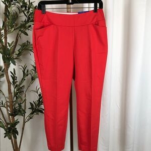 NWT Investments Park Ave Fit Crop Tailored Ponte Pants Stretch Pull On Sz 8P(B5)